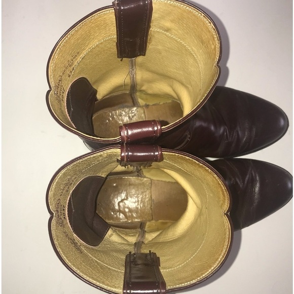 Justin Cowboy Boots Style #3037 Burgundy Wine Ropers Men's Size 9EE - Picture 4 of 8